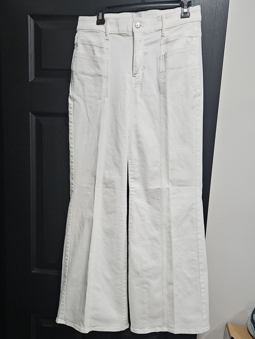 WHBM White Wide-Leg High-Rise Jeans